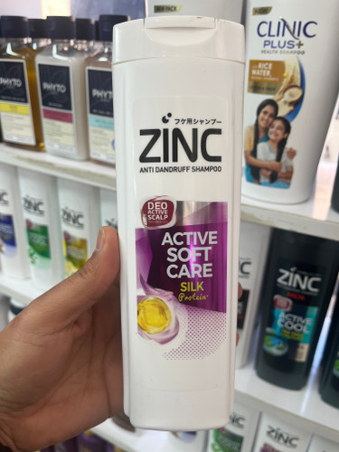 شامپو ضد شوره و نرمکننده Zinc مدل Active Soft (حاوی پروتئین ابریشم)
