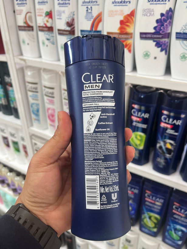 شامپو ضد شوره و ضد ریزش کلیر مردانه (Clear Men) مدل Anti-Hair Fall حجم ۳۱۵ میلیلیتر