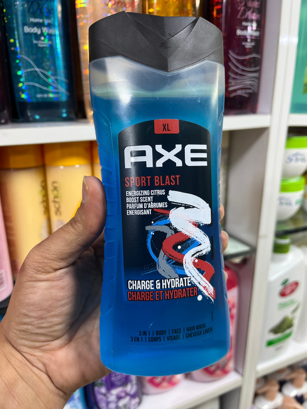 شامپو ۳ در ۱ مردانه اکس (AXE) مدل Sport Blast حجم ۴۰۰ میلیلیتر