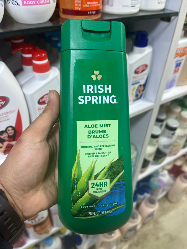 شامپو بدن آیریش اسپرینگ (Irish Spring) مدل Aloe Mist حاوی عصاره آلوئه ورا حجم ۵۹۱ میل