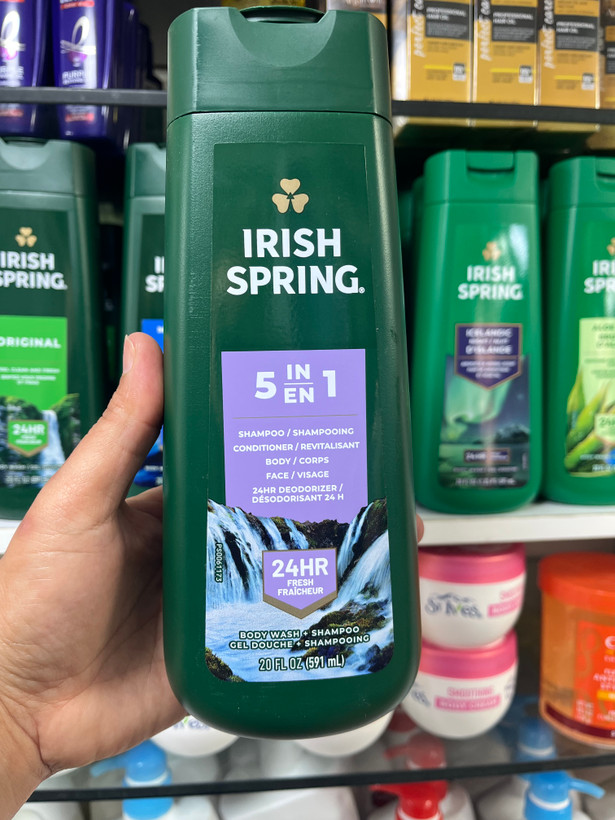شامپو بدن و سر ۵ کاره آیریش اسپرینگ (Irish Spring) مدل 5in1 حجم ۵۹۱ میل