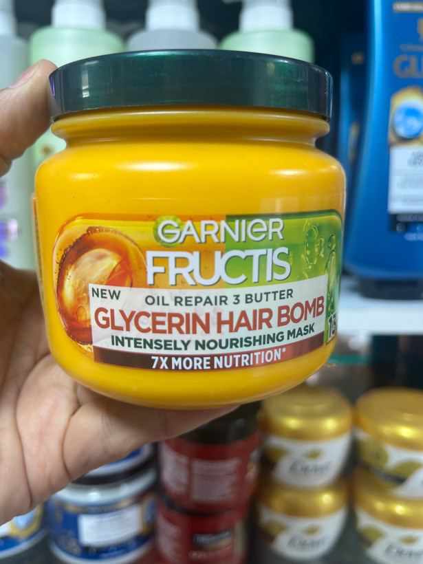 ماسک موی فوق مغذی گارنیه (Garnier) مدل Fructis Oil Repair 3 Butter – بمب گلیسیرین مخصوص موهای خیلی خشک