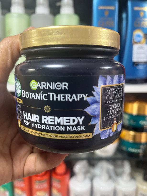 ماسک موی ۱ دقیقهای گارنیه (Garnier) مدل Magnetic Charcoal حاوی زغال فعال و روغن سیاهدانه – ۷۲ ساعت آبرسانی