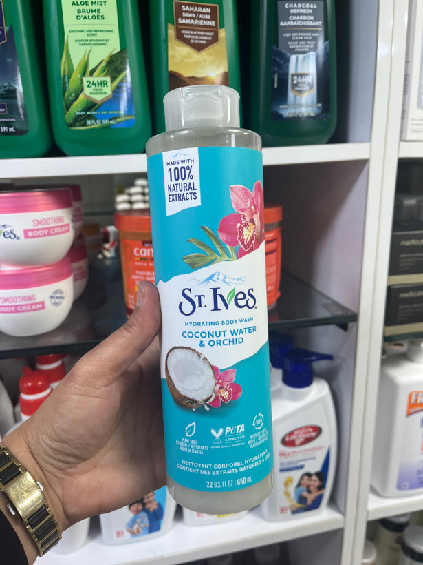 شامپو بدن آبرسان سن تایوز (St. Ives) مدل Coconut Water & Orchid – ۶۵۰ میلیلیتر