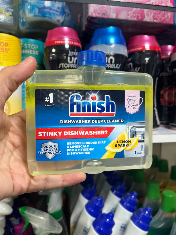 جرمگیر مایع ماشین ظرفشویی فینیش (Finish) مدل Deep Cleaner با رایحه لیمو – حجم ۲۵۰ میلیلیتر