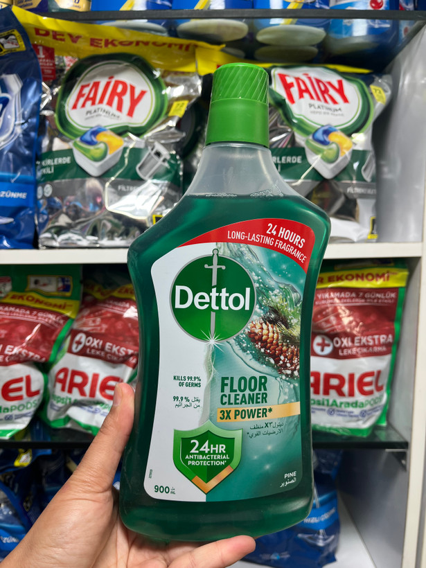 مایع کفشوی و تمیزکننده سطوح دتول (Dettol) مدل 3X Power با رایحه اسطوخودوس حجم ۹۰۰ میلیلیتر
