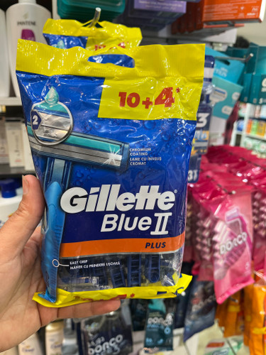 خودتراش دو لبه ژیلت (Gillette) مدل Blue II Plus - بسته ۱۴ عددی (اقتصادی)