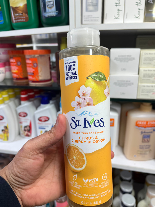 شامپو بدن سن تیوز (استیویز St. Ives) مدل Energizing - عصاره مرکبات و شکوفه گیلاس - حجم ۶۵۰ میلیلیتر