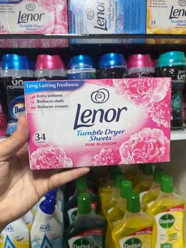 دستمال خوشبوکننده و نرمکننده خشککن لنور (Lenor) مدل Pink Blossom - ۳۴ عددی