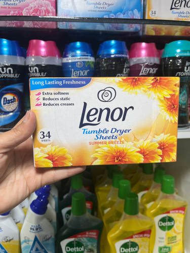 دستمال خوشبوکننده و نرمکننده خشککن لنور (Lenor) مدل Summer Breeze - ۳۴ عددی