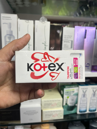 تامپون ۱۶ عددی کوتکس (Kotex) مدل Super - با قدرت جذب بالا و خط محافظ آبی