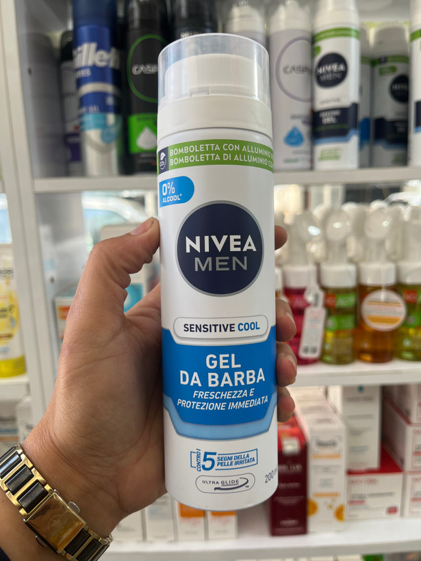 ژل اصلاح صورت مردانه نیوآ (Nivea) سری Men مدل Sensitive Cool (خنک کننده) - حجم ۲۰۰ میلیلیتر