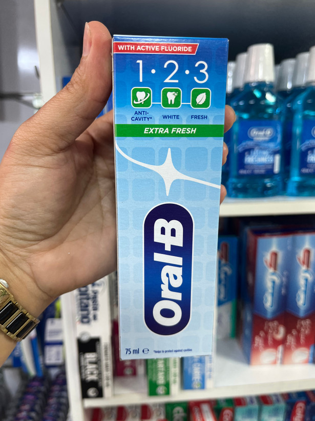 خمیر دندان اورال-بی (Oral-B) مدل 1.2.3 Extra Fresh - حجم ۷۵ میلیلیتر