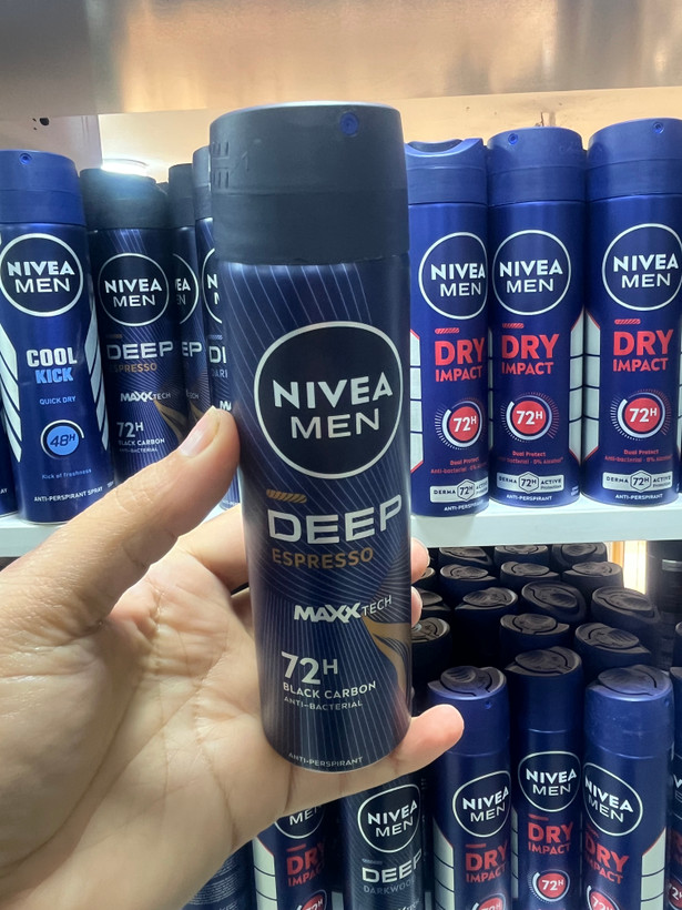 اسپری ضد تعریق مردانه نیوآ (Nivea Men) مدل دیپ اسپرسو (Deep Espresso) - محافظت ۷۲ ساعته، رایحه قهوهای