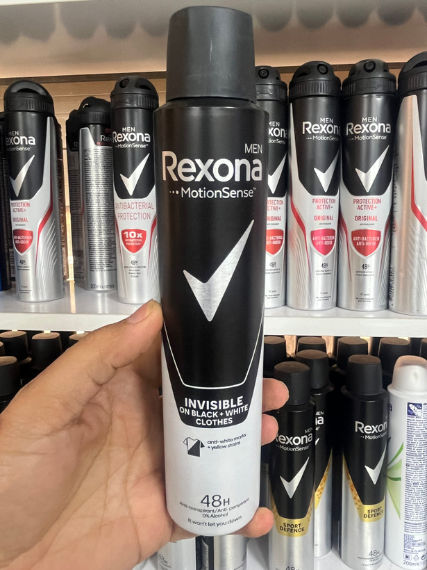 اسپری ضد تعریق مردانه رکسونا (Rexona) مدل Invisible Black + White - ضد لک و دارای تکنولوژی MotionSense