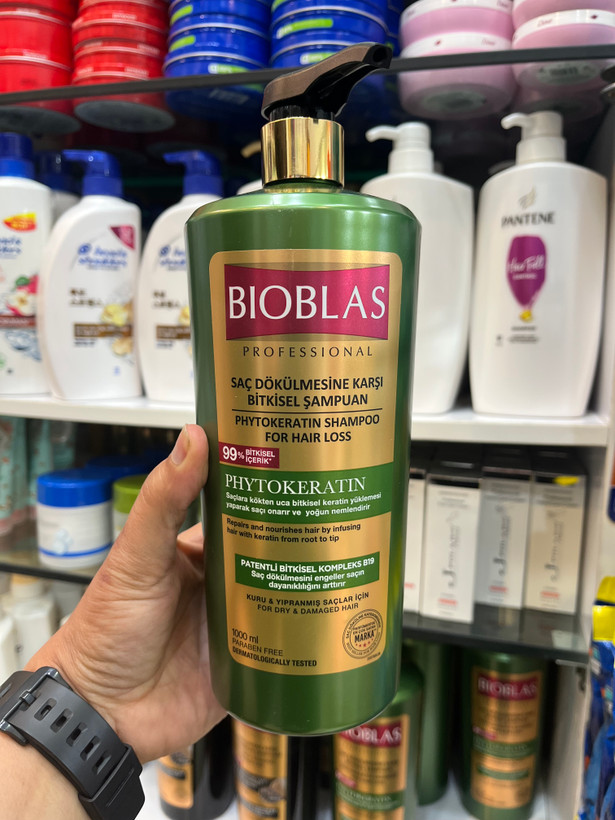 شامپو گیاهی بیوبلاس مدل Phytokeratin Therapy - ضد ریزش و ترمیمکننده موهای خشک و آسیبدیده (حجم ۱۰۰۰ میل)