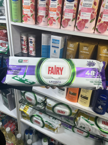 دستمال مرطوب (شات) مخصوص تی فایری (Fairy) - مدل Mop Uyumu با رایحه اسطوخودوس (۵۰ عددی بزرگ)