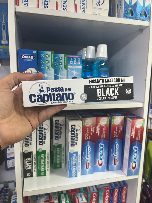 خـمـیـر دنـدان ذغـالـی پـاسـتـا دل کـاپـیـتـانـو (Pasta del Capitano) حـجـم ۱۰۰ مـیـل
