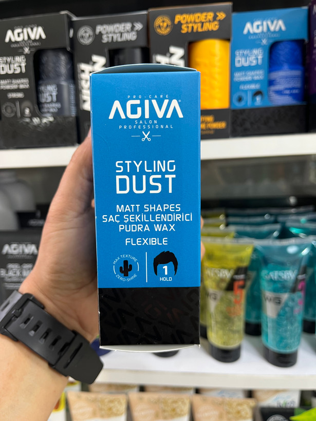 پودر حجمدهنده و ماتکننده مو آگیوا (Agiva) مدل Styling Dust - اثر مات و تثبیت طولانی - سری Procare Salon Professional