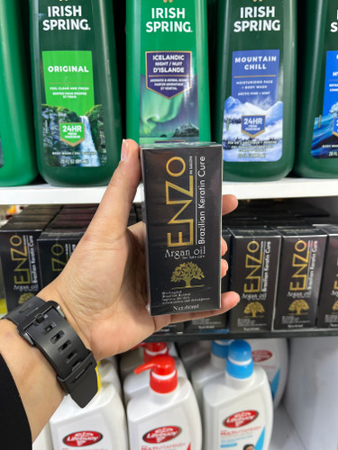 سرم مو انزو (Enzo) مدل Brazilian Keratin Cure - ترمیمکننده و درخشانکننده حرفهای - سری In-Salon