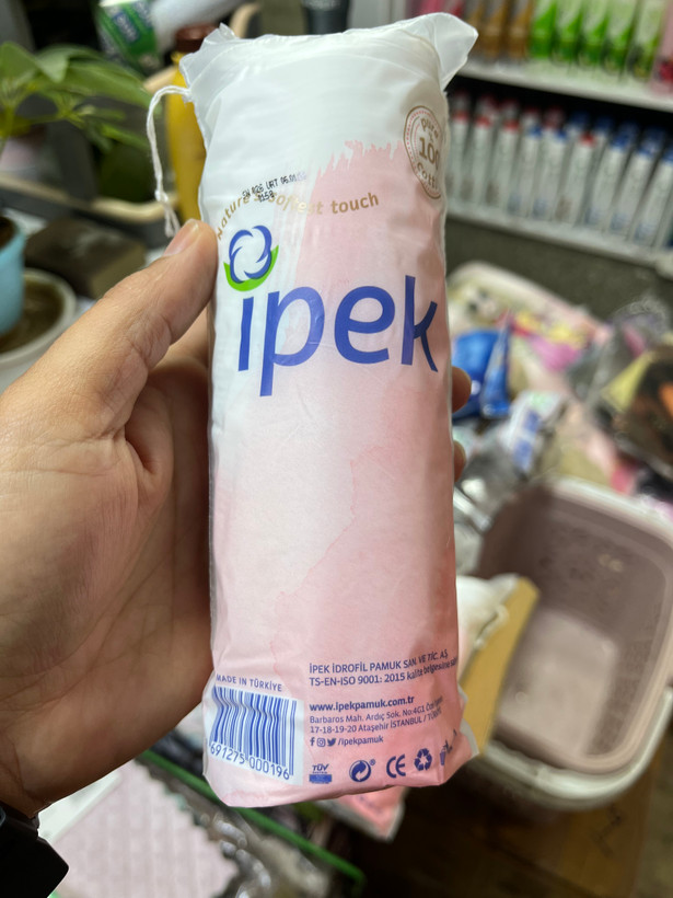 پد پنبهای پاککننده آرایش ایپک (İpek) مدل Pure 100% Cotton - لبههای دوخته شده - ۷۰ عددی