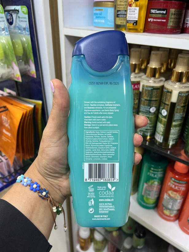 شامپو بدن انرژیبخش و طراوتبخش دنیم (حاوی تائورین، کافئین و گوارانا)