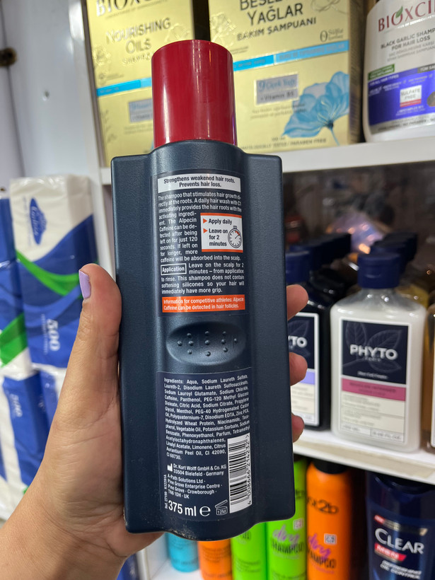 شامپو کافئین آلپسین (Alpecin) مدل C1 ضد ریزش و انرژیبخش حجم 375 میلیلیتر